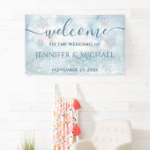 Banderoles Mariage de flocon d'hiver romantique branché (En situation)