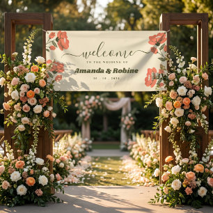 Banderoles Mariage de Jardin Floral Rétro Vintage