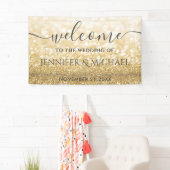 Banderoles Mariage de la glitterie dorée romantique tendance (En situation)