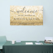 Banderoles Mariage de la glitterie dorée romantique tendance (Salon professionnel)