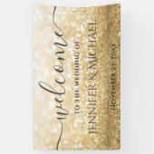 Banderoles Mariage de la glitterie dorée romantique tendance (Vertical)