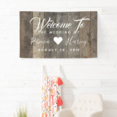 Banderoles mariage de la grange de bois de l'ouest (En situation)