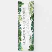 Banderoles Mariage de l'île Feuille tropicale (Vertical)