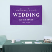 Banderoles Mariage de script de bienvenue violet (Salon professionnel)