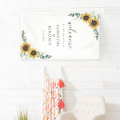 Banderoles Mariage de script de tournesol floral Eucalyptus (En situation)