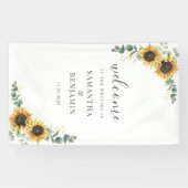Banderoles Mariage de script de tournesol floral Eucalyptus (Horizontal)