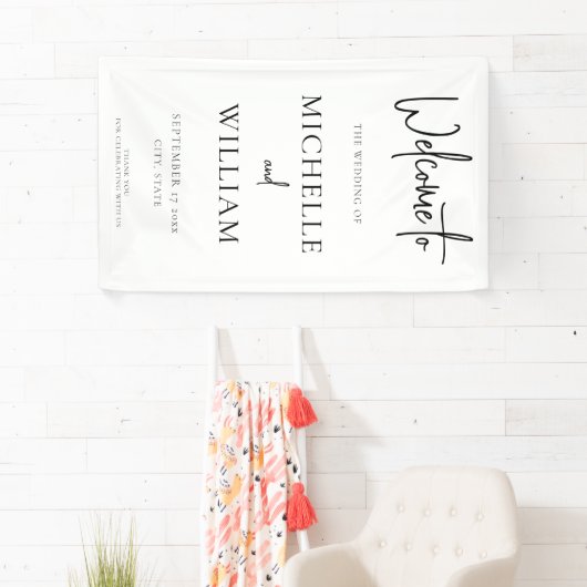 Banderoles Mariage de script simple et élégant (En situation)