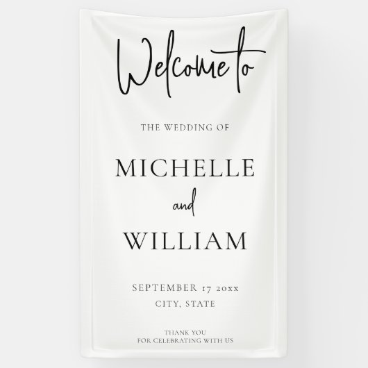 Banderoles Mariage de script simple et élégant (Vertical)