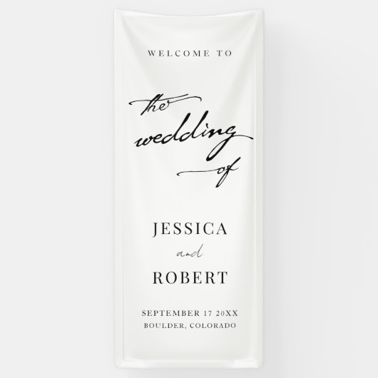 Banderoles Mariage de script simple et élégant (Vertical)