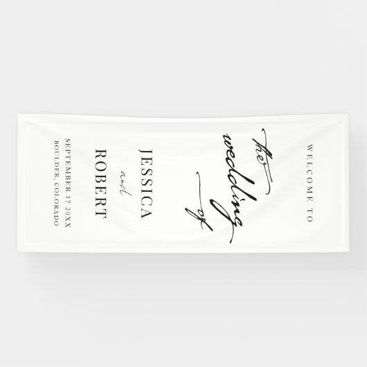 Banderoles Mariage de script simple et élégant (Horizontal)