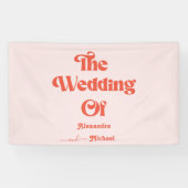 Banderoles Mariage De Typographie Moderne Retro Rose Et Orang (Horizontal)