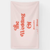 Banderoles Mariage De Typographie Moderne Retro Rose Et Orang (Vertical)