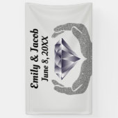 Banderoles Mariage des mains de diamant (Vertical)