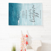 Banderoles Mariage d'été au bord de la mer bleue ondulée ombr (Insitu)