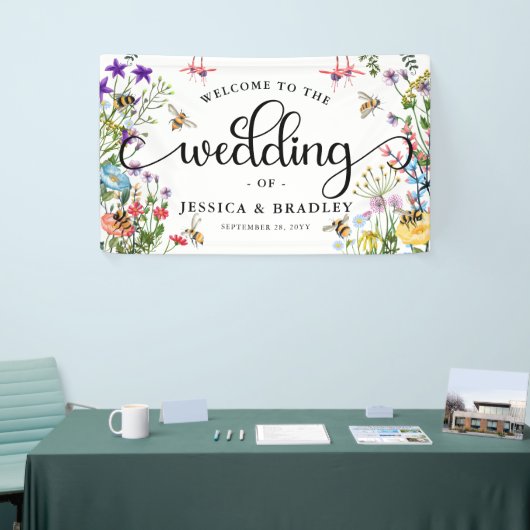 Banderoles Mariage d'été Fleur des champs & Abeille (Salon professionnel)