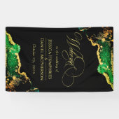 Banderoles Mariage d'or en bronze noir vert (Horizontal)