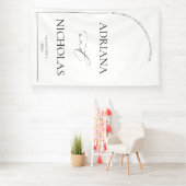 Banderoles Mariage élégant blanc & noir Bienvenue (Insitu)