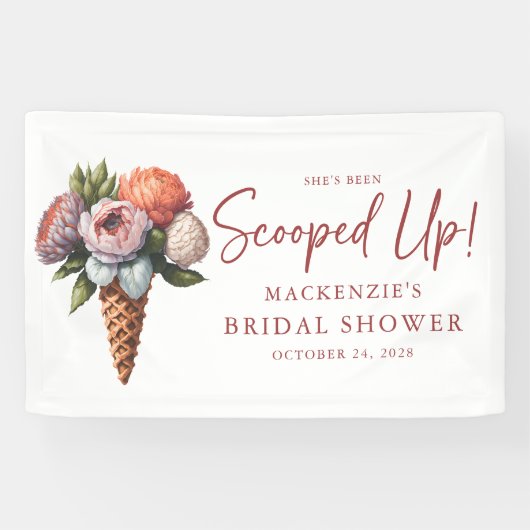 Banderoles Mariage Élégant Bohème Rustique avec Glace (Horizontal)