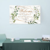 Banderoles Mariage élégant en marbre Eucalyptus géométrique e (Salon professionnel)
