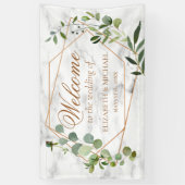 Banderoles Mariage élégant en marbre Eucalyptus géométrique e (Vertical)