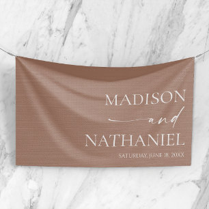 Banderoles Mariage Élégant Minimaliste Moderne Mousse Mocha