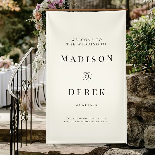 Banderoles Mariage Élégant Simple BIENVENUE