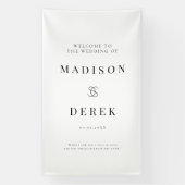 Banderoles Mariage Élégant Simple BIENVENUE (Verticale)