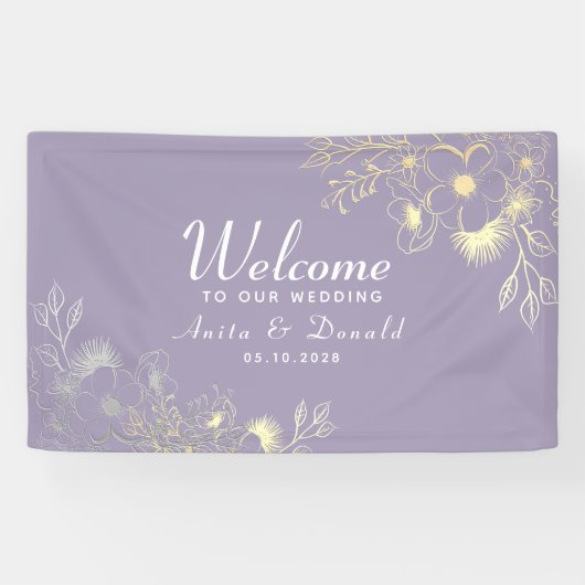 Banderoles Mariage Élégant Violet (Horizontal)