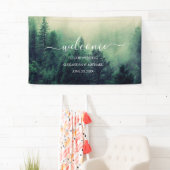 Banderoles Mariage Emerald Green Watercolor Pine Tree (En situation)