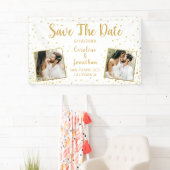 Banderoles Mariage Enregistrer les photos de la date Gold Con (En situation)