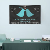 Banderoles Mariage fait sur commande d'inséparables mignons (Salon professionnel)