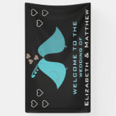 Banderoles Mariage fait sur commande d'inséparables mignons (Vertical)