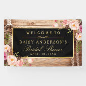 Banderoles Mariage Fête des mariées rustique Pays Bois Floral (Horizontal)