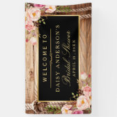 Banderoles Mariage Fête des mariées rustique Pays Bois Floral (Vertical)