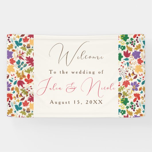 Banderoles Mariage Fleur de Prairie Jaune Moutarde Violet Pri (Horizontal)