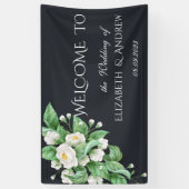 Banderoles Mariage Fleurs Blanches (Vertical)