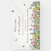 Banderoles Mariage floral (Vertical)