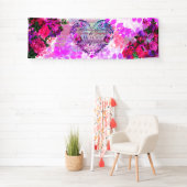 Banderoles Mariage floral Amethyst framboise (En situation)