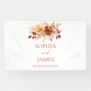 Banderoles Mariage Floral Automne Élégant Rustique