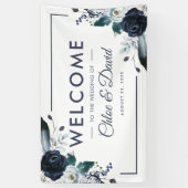 Banderoles Mariage floral Boho de la marine russe (Vertical)