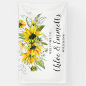 Banderoles Mariage floral de tournesol jaune Boho (Vertical)