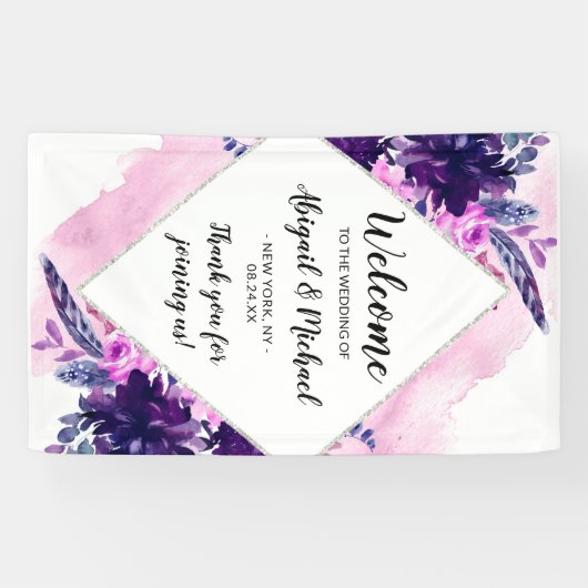 Banderoles Mariage floral enchanté (Horizontal)