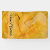 Banderoles Mariage floral rose jaune (Horizontal)