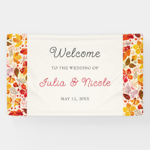 Banderoles Mariage Floral Tropical Hibiscus Orange Brûlé