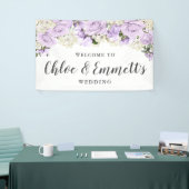 Banderoles Mariage floral violet et blanc rustique (Salon professionnel)