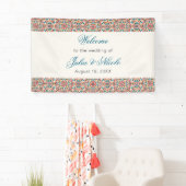 Banderoles Mariage géométrique en treillis marocain (En situation)