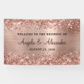 Banderoles Mariage Gold Rose Glitter Accueil (Horizontal)