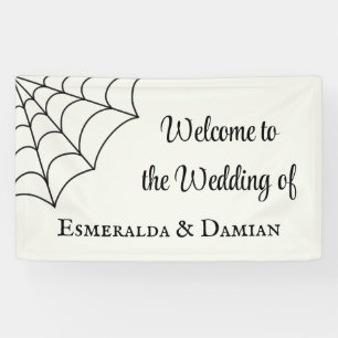 Banderoles Mariage gothique noir et blanc