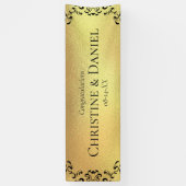 Banderoles Mariage gothique or et noir (Vertical)