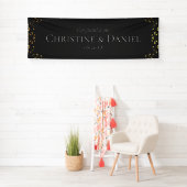 Banderoles Mariage gothique or et noir (En situation)